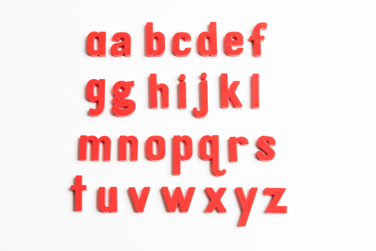 Non-Magnetic Lowercase English Letters