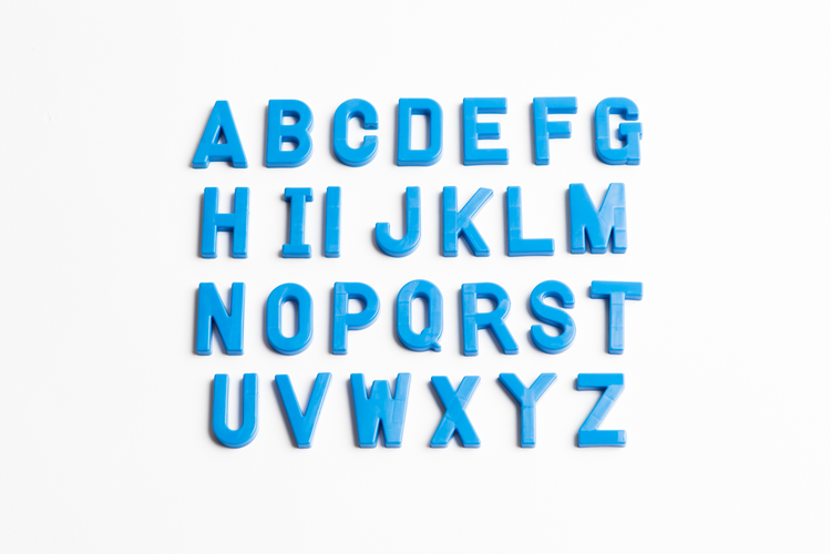 Abecedarian Alphabet Letters Blue Plastic Upper Case Teaching Tool New CE2 