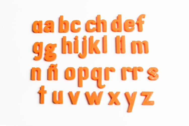 Magnetic Lowercase Spanish Letters